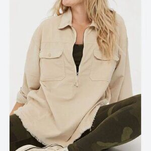 Tan Aerie offline quarter zip corduroy pullover, size XL (extra large)